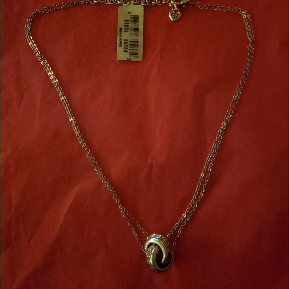 Brighton SPECTRUM RINGS Double Silver Swarovski Crystals Necklace NWT - Picture 5 of 10